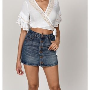 Tobi button up denim skirt